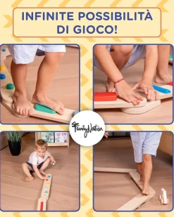 Percorso Sensoriale di Equilibrio Montessori - Sviluppo Psicomotorio - 2+ anni - in Legno