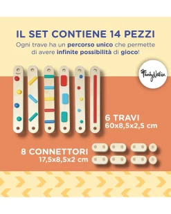 Percorso Sensoriale di Equilibrio Montessori - Sviluppo Psicomotorio - 2+ anni - in Legno