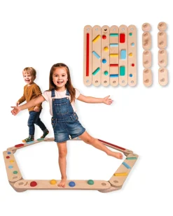 Percorso Sensoriale di Equilibrio Montessori - Sviluppo Psicomotorio - 2+ anni - in Legno