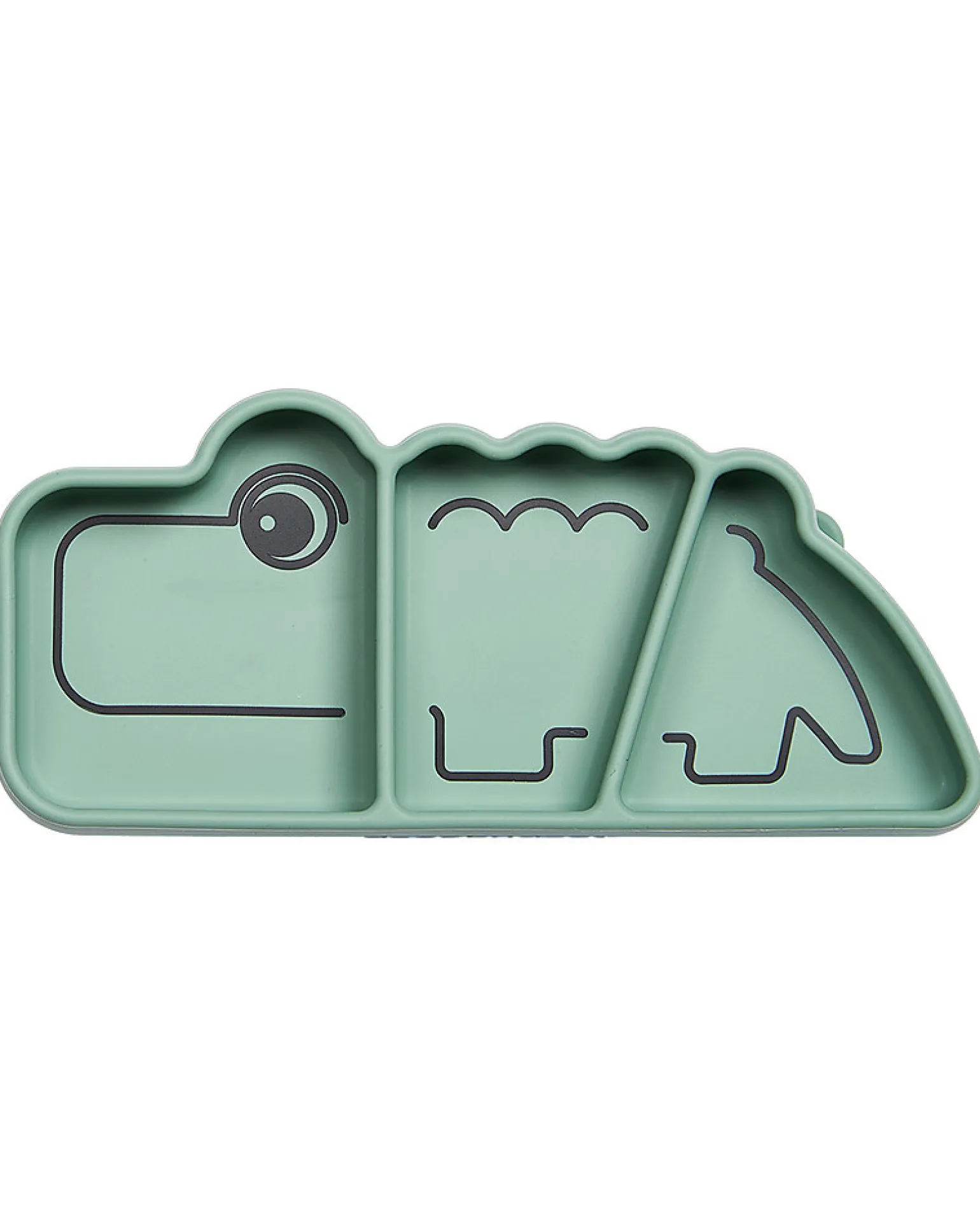 Piatto a Scomparti Anti-Scivolo Stick&Stay Croco, Verde