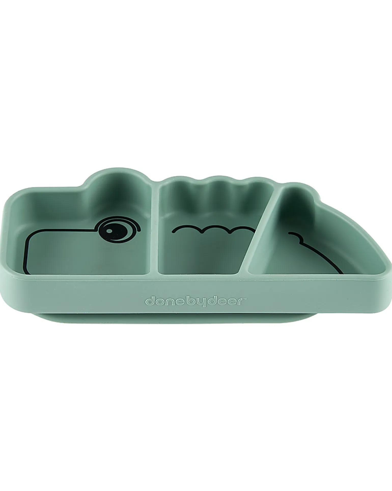 Piatto a Scomparti Anti-Scivolo Stick&Stay Croco, Verde