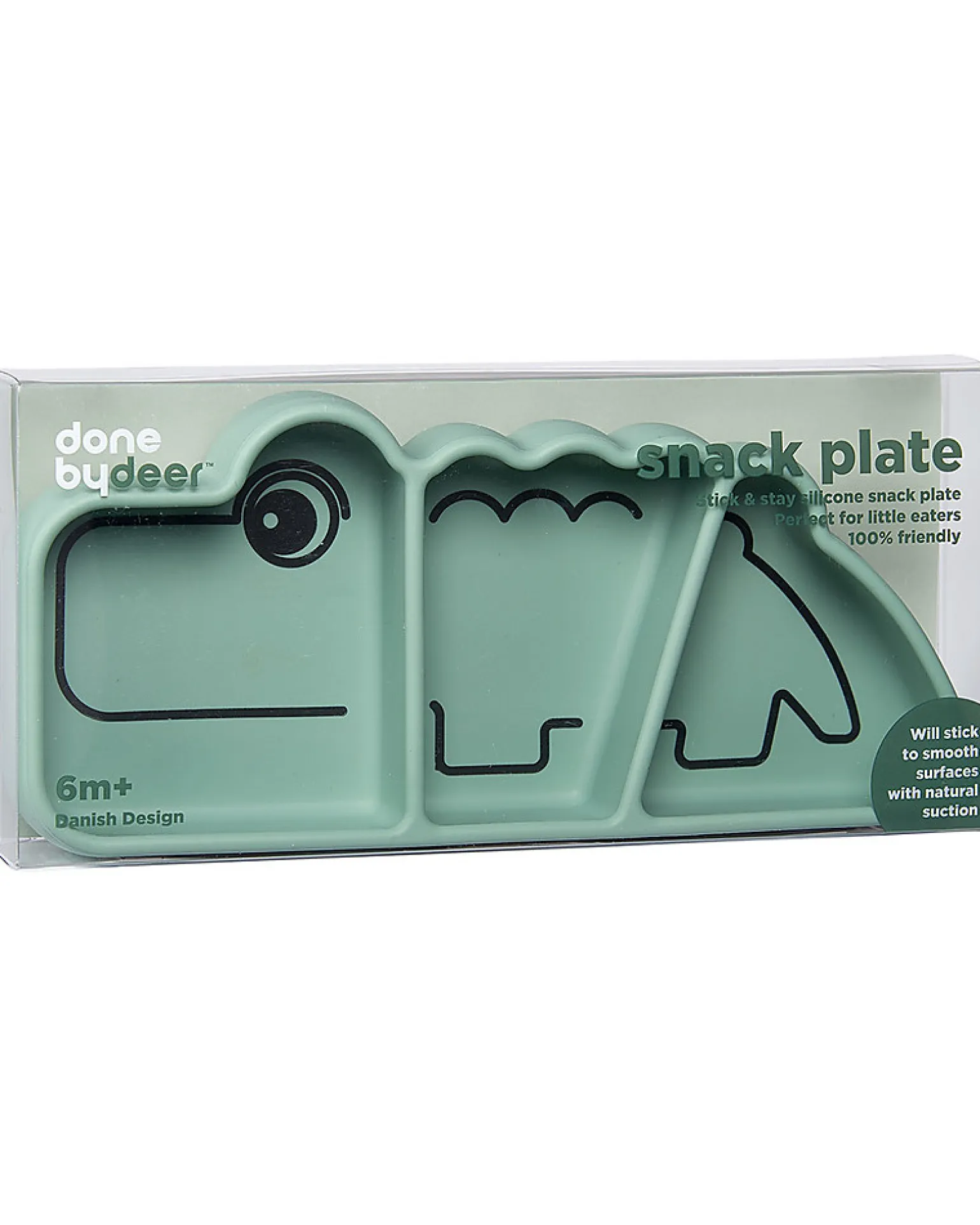 Piatto a Scomparti Anti-Scivolo Stick&Stay Croco, Verde