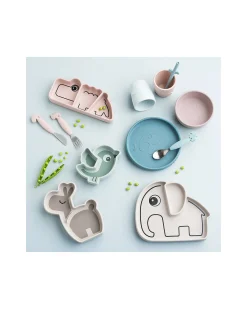 Piatto a Scomparti - Silicone Alimentare - Stick&Stay - Birdee - Verde