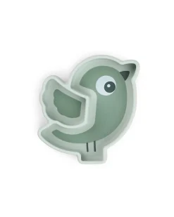 Piatto a Scomparti - Silicone Alimentare - Stick&Stay - Birdee - Verde