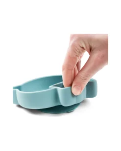 Piatto a Scomparti - Silicone Alimentare - Stick&Stay - Birdee - Blu