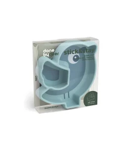 Piatto a Scomparti - Silicone Alimentare - Stick&Stay - Birdee - Blu