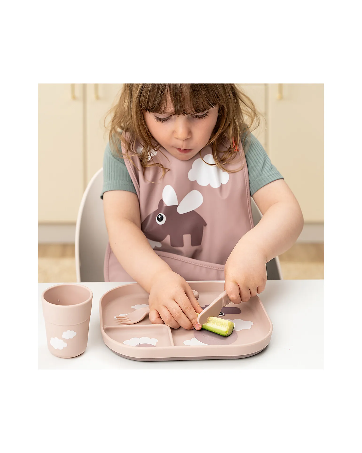 Piatto con Scomparti Foodie - Happy Clouds Cipria - 100% PP Alimentare