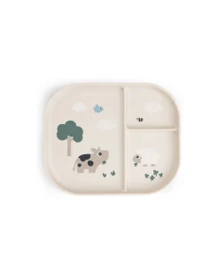 Piatto con Scomparti Tiny Farm - Sabbia - 100% PP Alimentare
