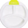 Piatto Riscaldante Anti-Scivolo Platö - Bianco e Lime - Con 3 Scomparti