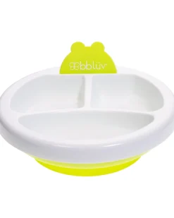 Piatto Riscaldante Anti-Scivolo Platö - Bianco e Lime - Con 3 Scomparti