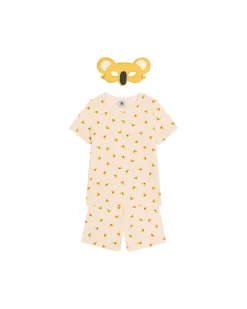 Pigiama a Maniche Corte - 2 pezzi con Maschera - Bianco - Koala - 100% Cotone Bio