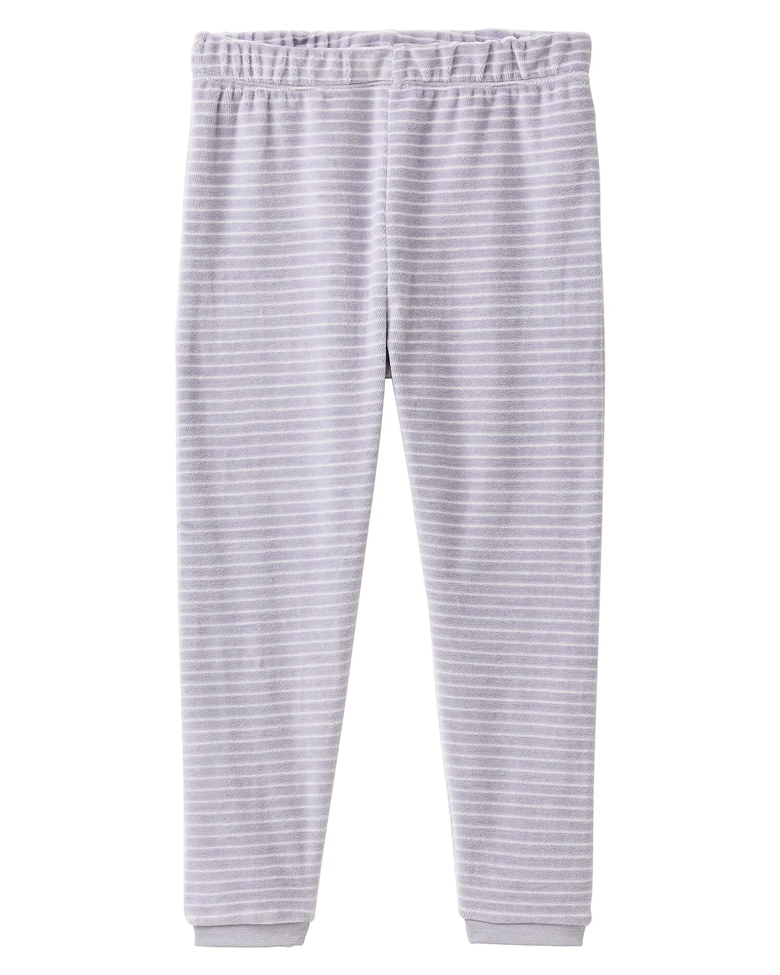 Pigiama a Righe con Polsini - Bianco e Grigio - Cotone GOTS