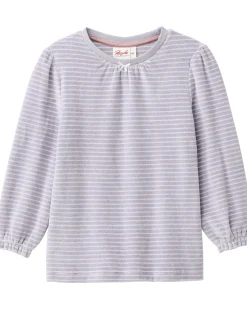 Pigiama a Righe con Polsini - Bianco e Grigio - Cotone GOTS