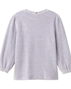 Pigiama a Righe con Polsini - Bianco e Grigio - Cotone GOTS