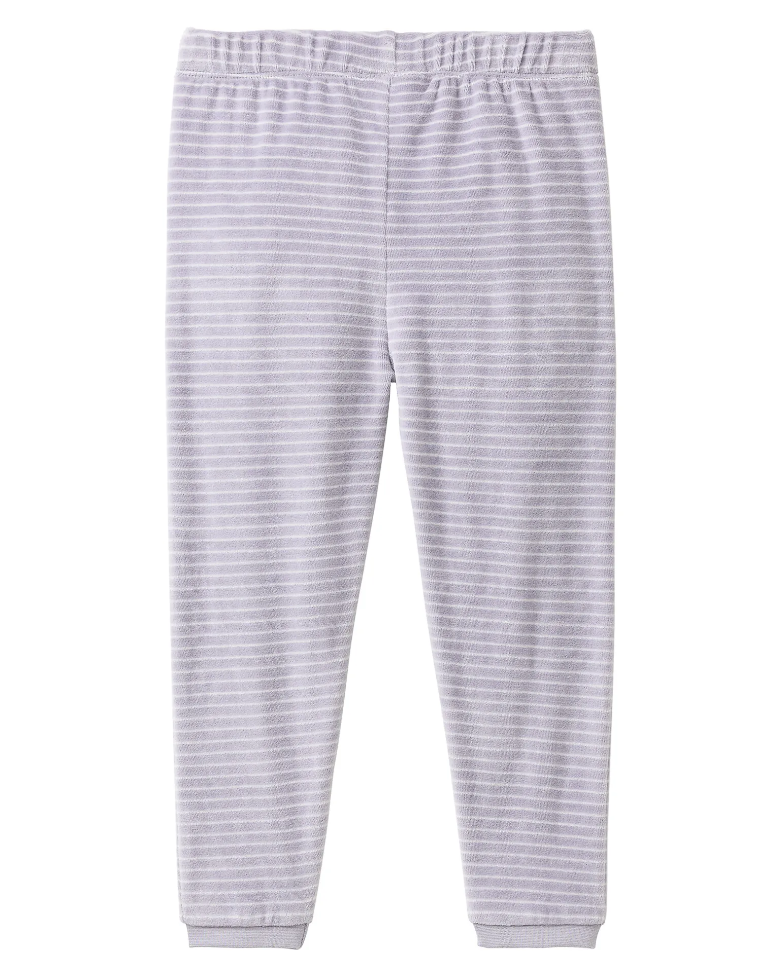 Pigiama a Righe con Polsini - Bianco e Grigio - Cotone GOTS