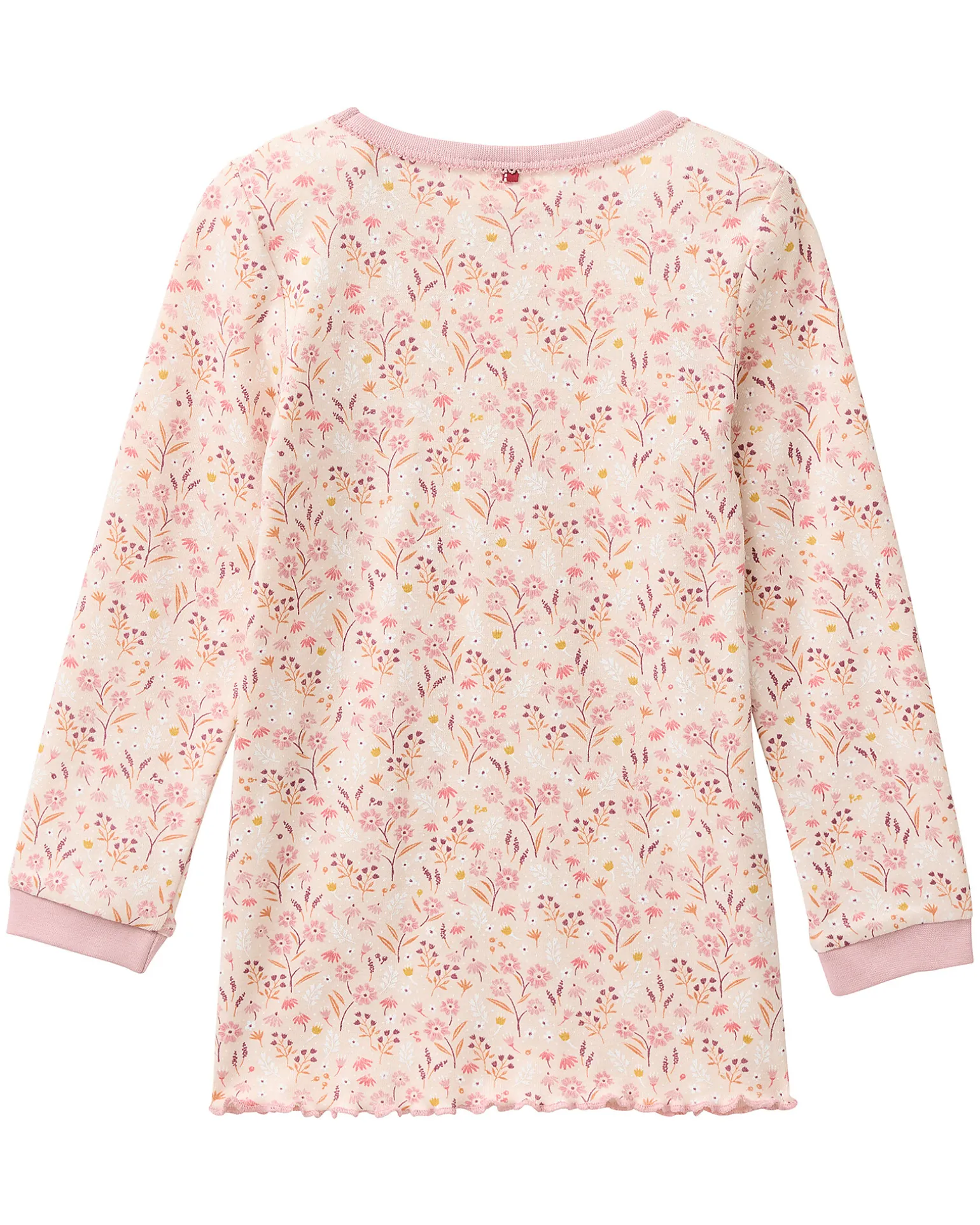 Pigiama Lungo a Fiori - Rosa - Cotone GOTS