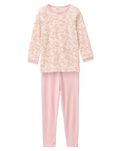 Pigiama Lungo a Fiori - Rosa - Cotone GOTS
