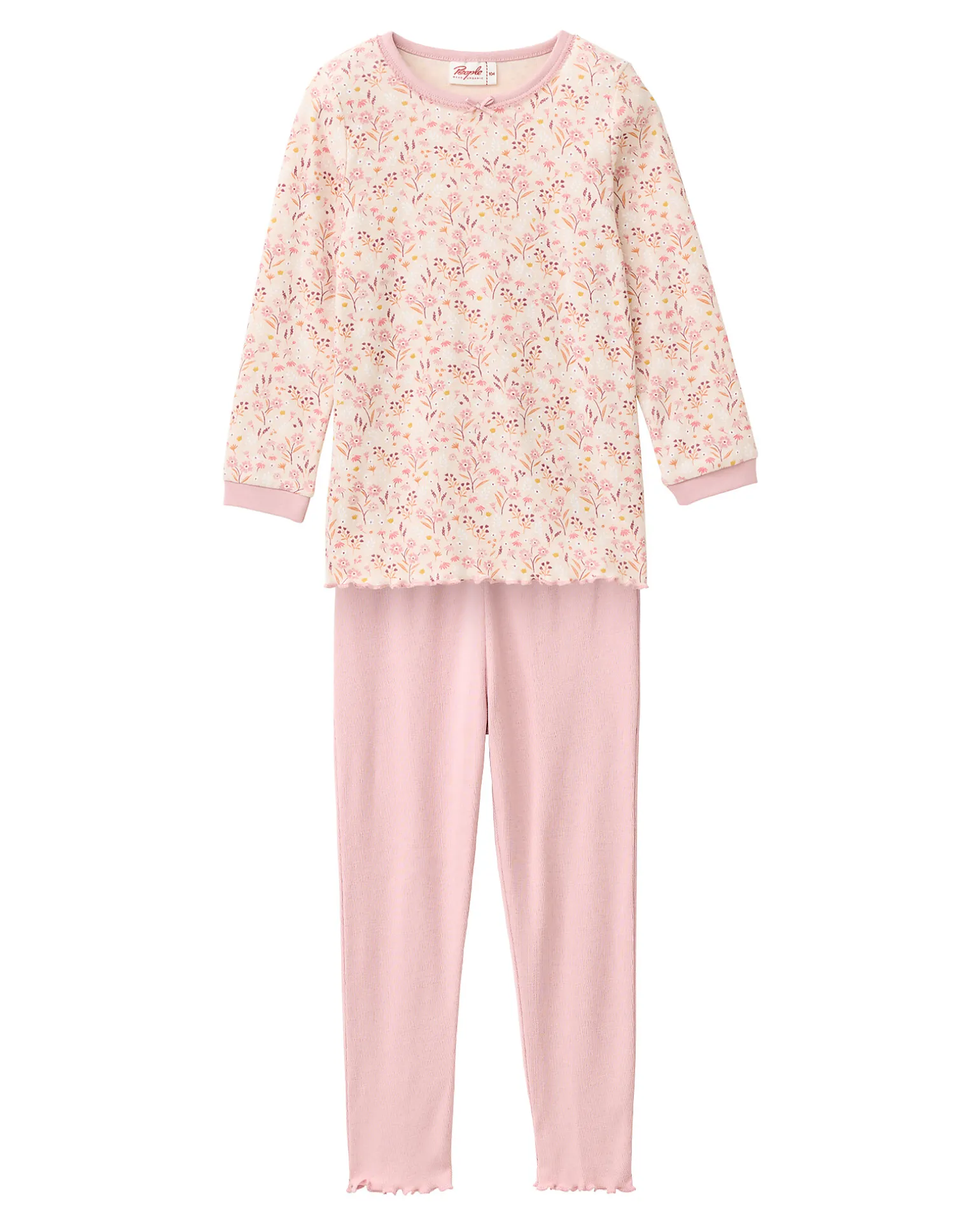 Pigiama Lungo a Fiori - Rosa - Cotone GOTS