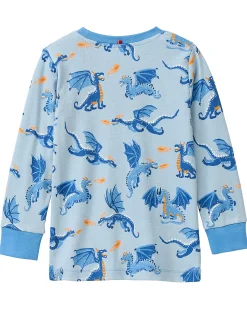 Pigiama Lungo Draghi - Azzurro - Cotone GOTS
