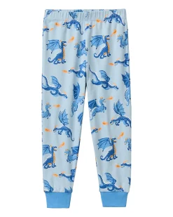 Pigiama Lungo Draghi - Azzurro - Cotone GOTS
