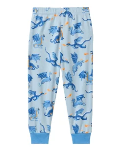 Pigiama Lungo Draghi - Azzurro - Cotone GOTS