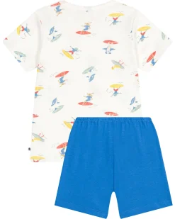 Pigiama Surfisti - Bianco e Blu - 100% Cotone