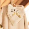 Poncho da Bagno in Spugna - Charlie il Gatto - Sabbia - 65x62 cm