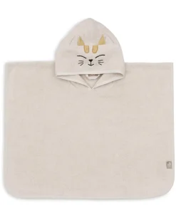 Poncho da Bagno in Spugna - Charlie il Gatto - Sabbia - 65x62 cm