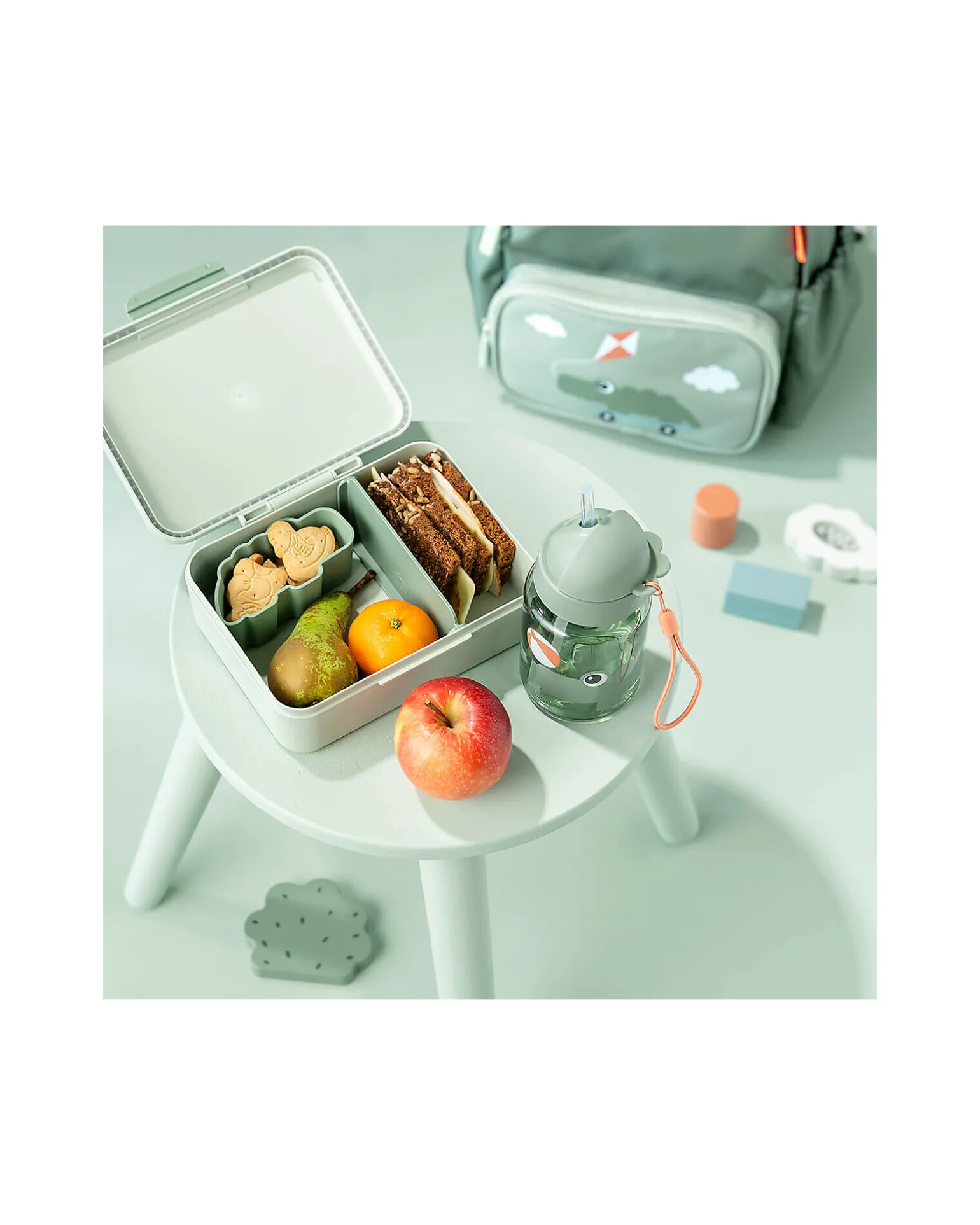 Portapranzo con Divisorio - Playground - Verde - Perfetto per Piccole Manine!