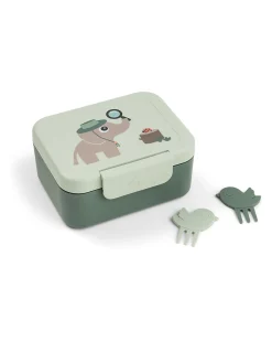 Portapranzo con Divisorio - Tiny Trails - Verde - 13 x 11 x 6 cm - 100% PP Alimentare