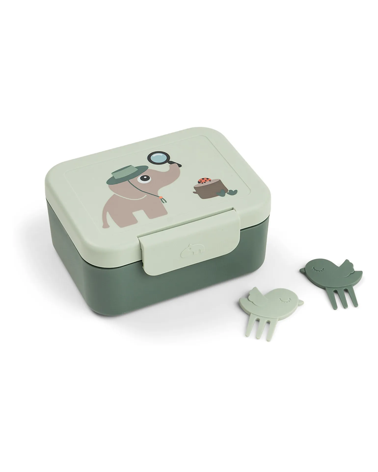 Portapranzo con Divisorio - Tiny Trails - Verde - 13 x 11 x 6 cm - 100% PP Alimentare