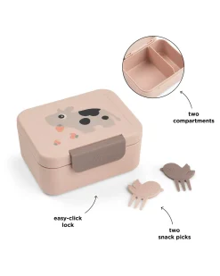 Portapranzo con Divisorio - Tiny Farm - Cipria - 13 x 11 x 6 cm - 100% PP Alimentare