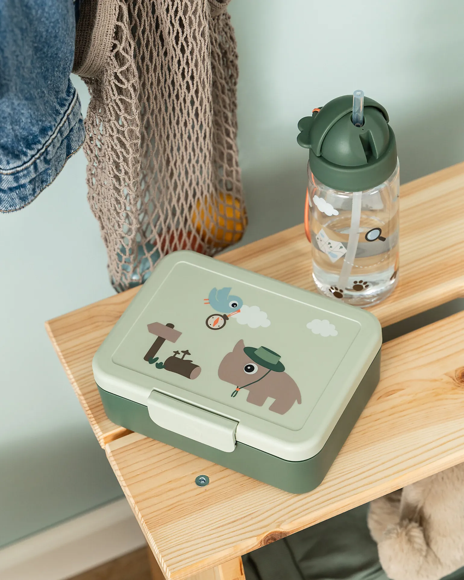 Portapranzo con Divisorio - Tiny Trails - Verde - 17,5 x 13 x 6,5 cm - 100% PP Alimentare