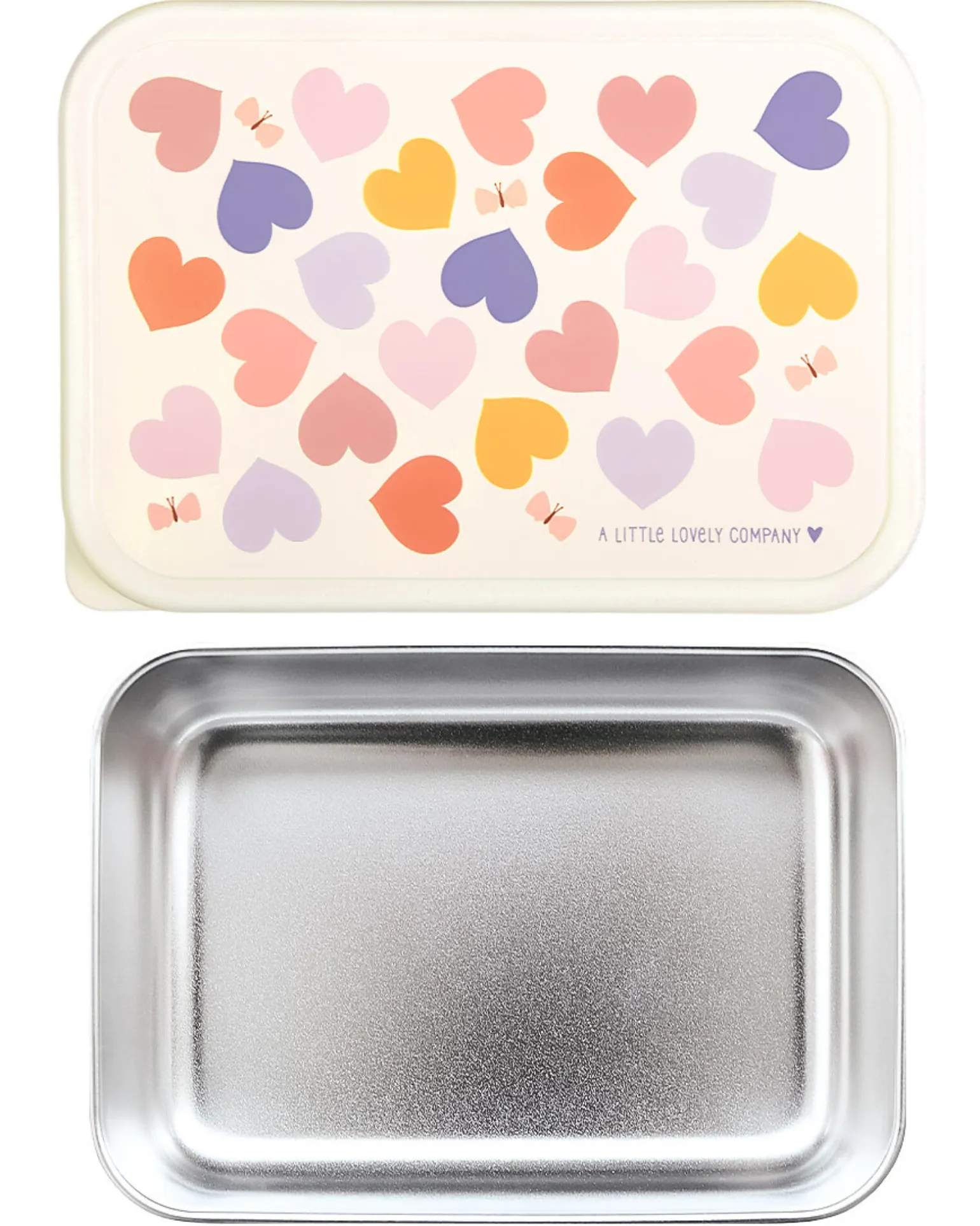 Porta Pranzo in Acciaio - Cuori - 17.5 x 6 x 12.5 cm