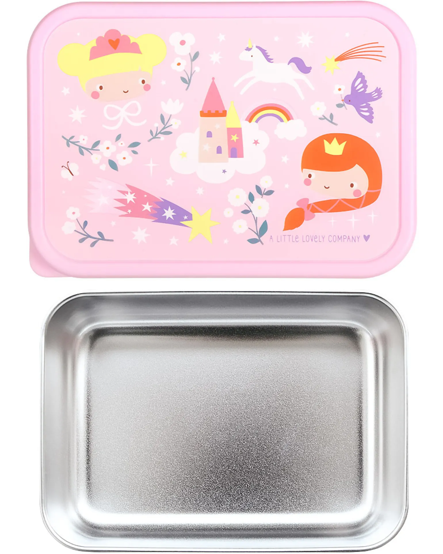 Porta Pranzo in Acciaio - Principesse - 17.5 x 6 x 12.5 cm