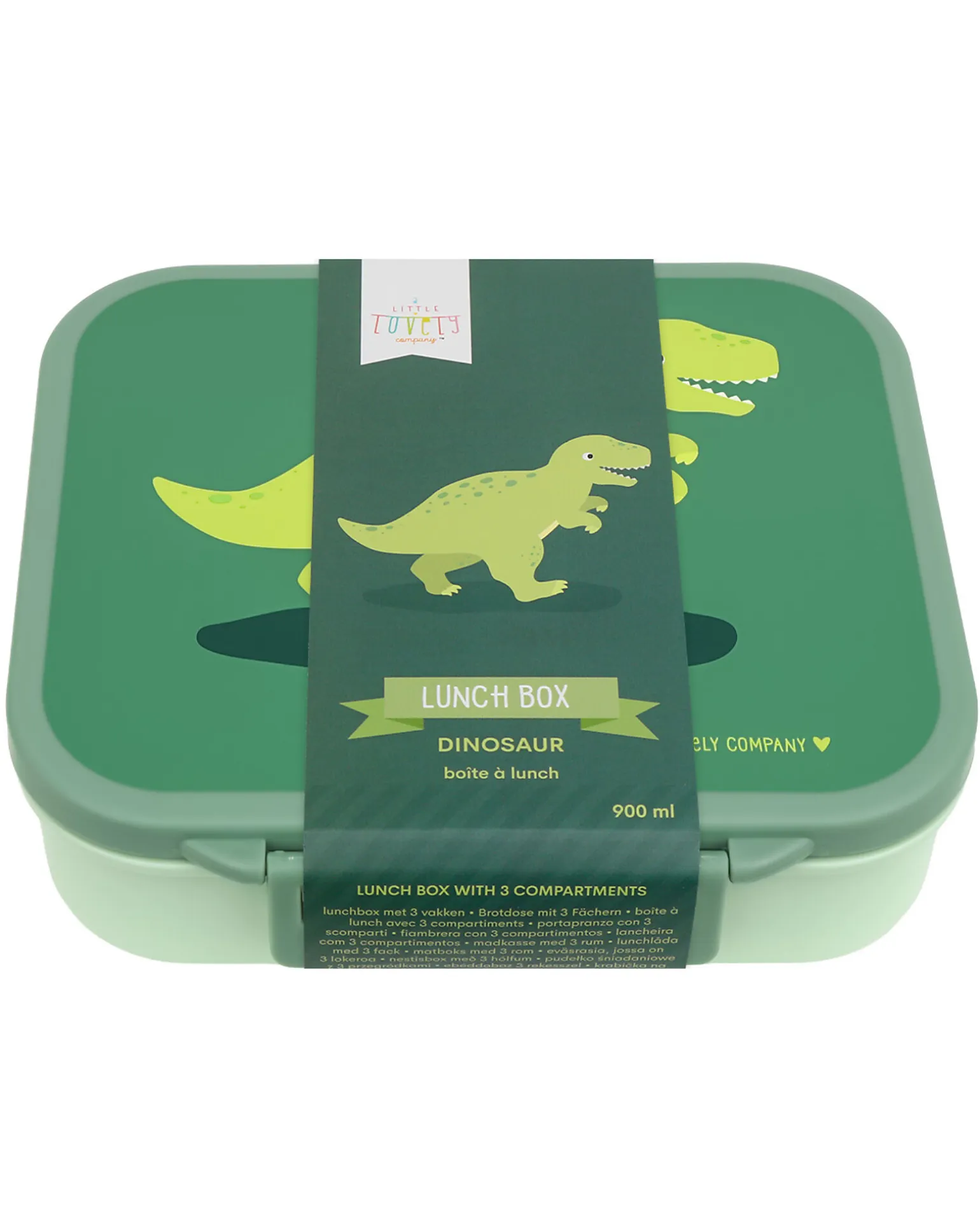 Porta Pranzo 3 Scomparti - Dinosauro - 17 x 5 x 18 cm