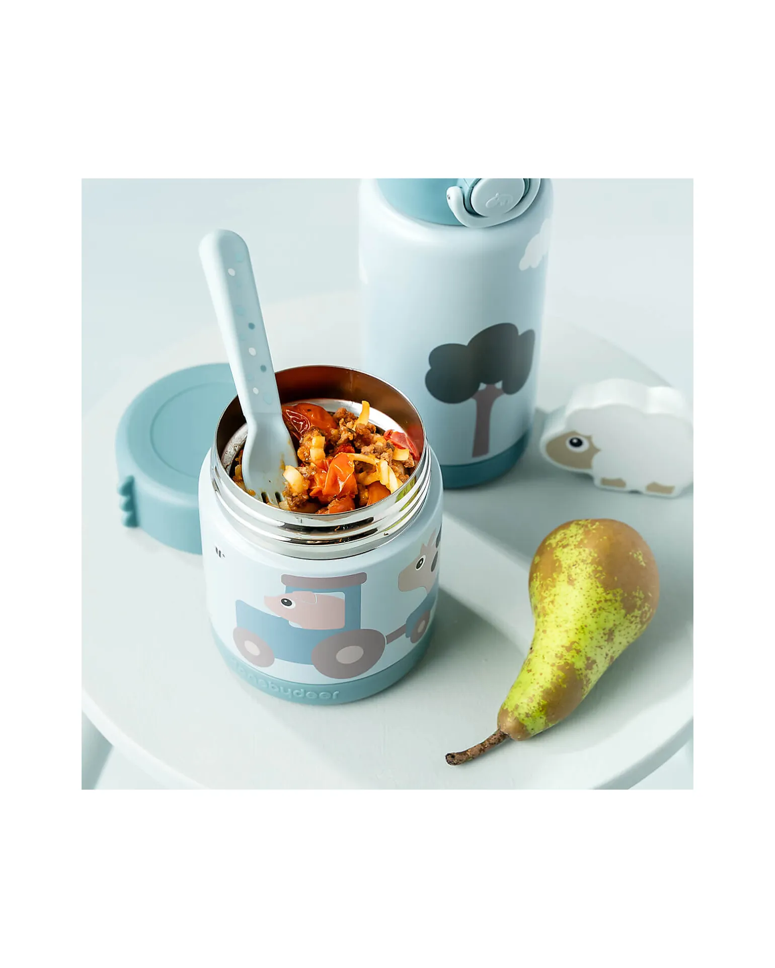 Porta Pranzo Termico - Tiny Farm - Blu - 300ml