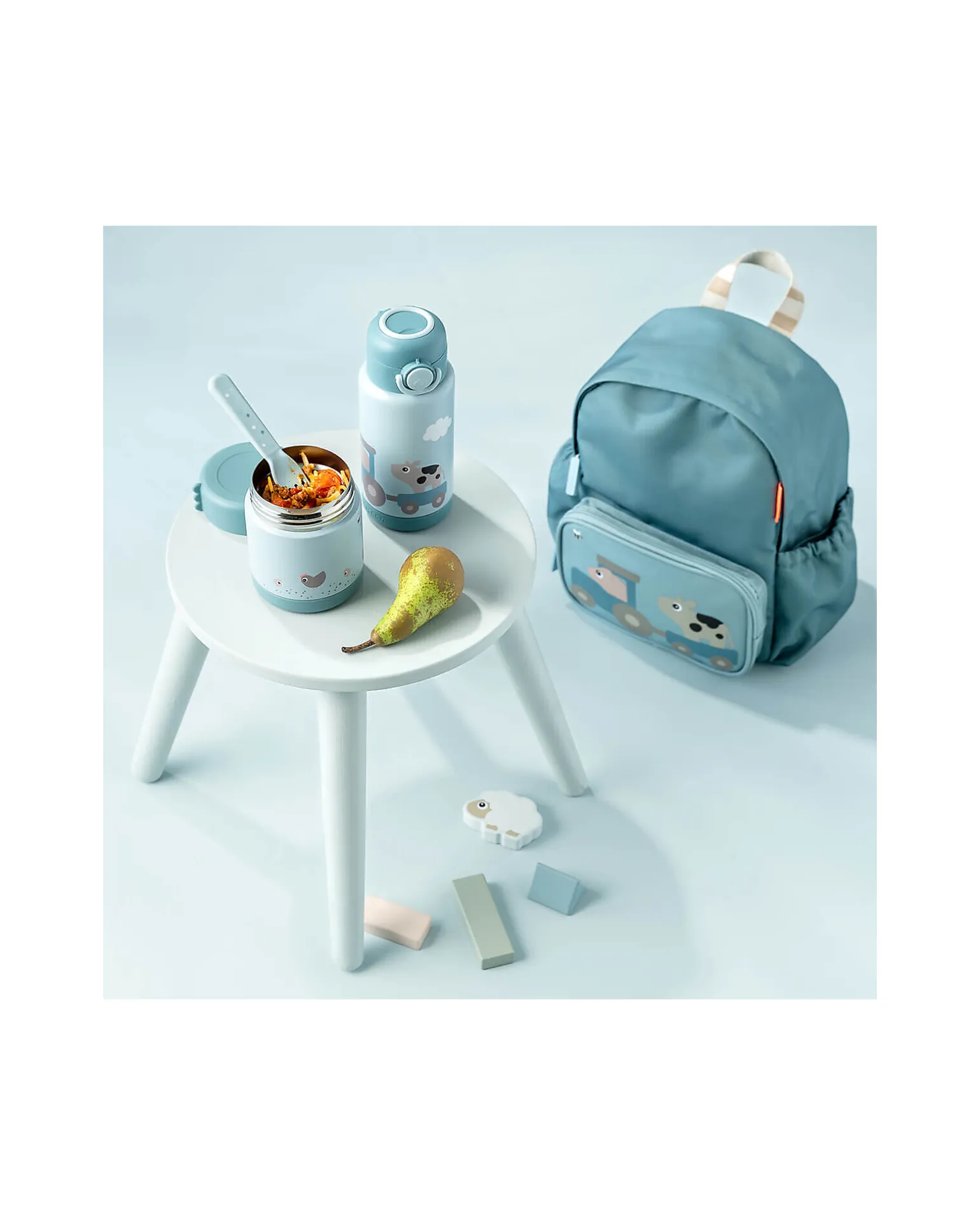 Porta Pranzo Termico - Tiny Farm - Blu - 300ml