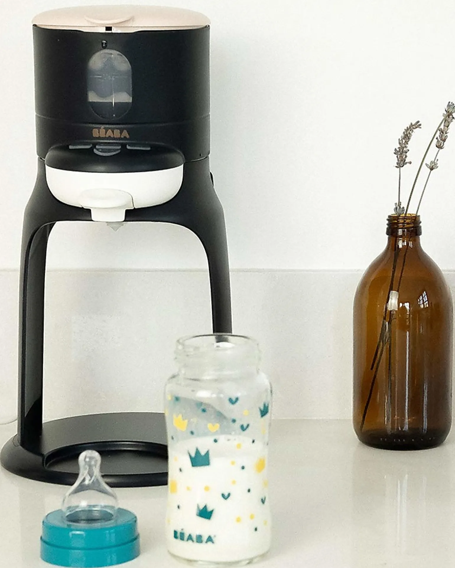 Preparatore di Biberon Istantaneo 3in1 Bib' Expresso® - Blu Notte - Brevettato - Biberon Pronto in 30 Secondi alla Temperatura Ottimale