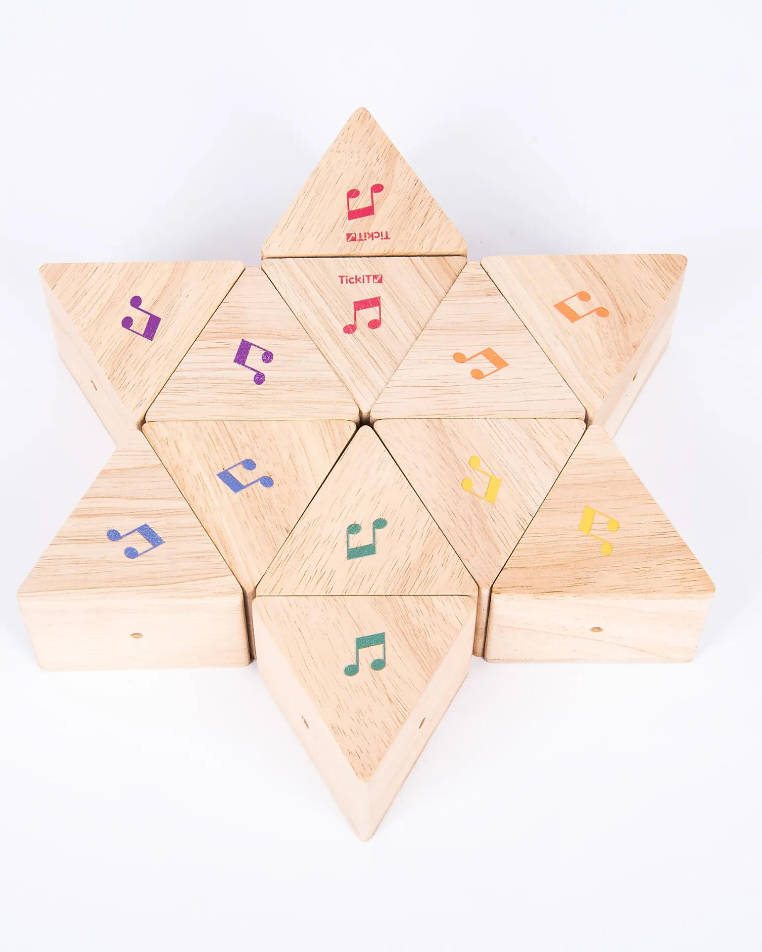 Prismi Sonori - 12 Pezzi - in Legno - 5 x 6 cm - 18m+