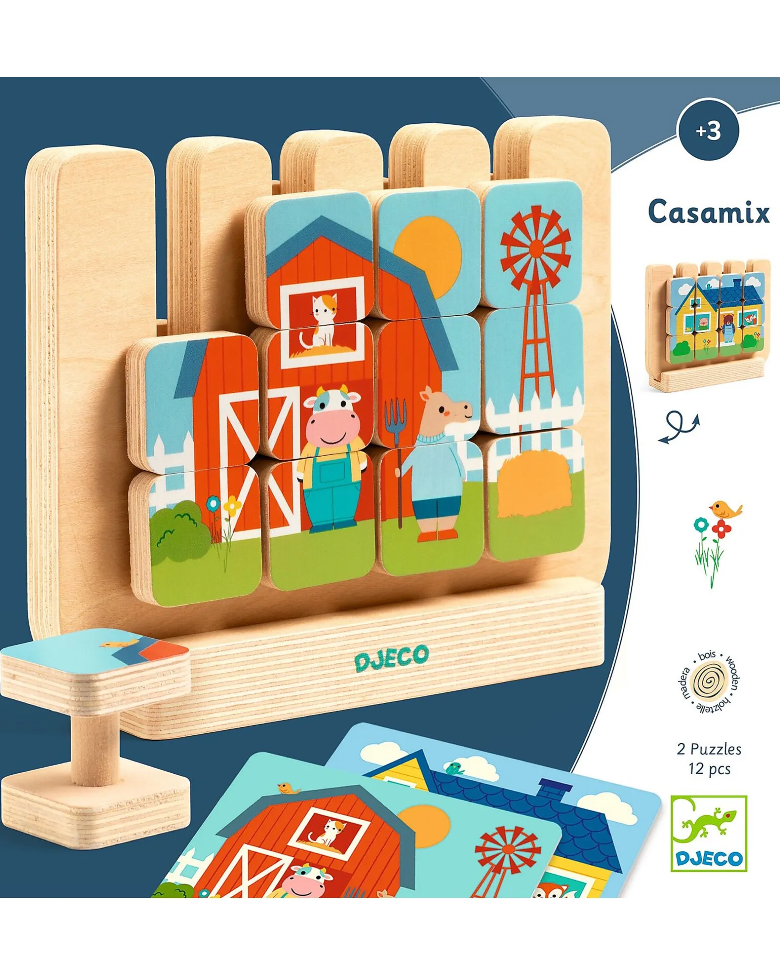 Puzzle In Legno Verticale Casamix - 12 pezzi - 3+ anni