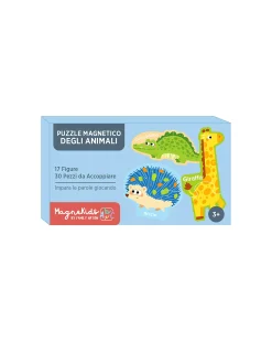 Puzzle Magnetico degli Animali MagneKids™ - 17 Figure e 30 Pezzi da Accoppiare - Impara le Parole Giocando