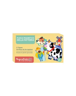 Puzzle Magnetico della Fattoria MagneKids™ - 17 Figure e 30 Pezzi da Accoppiare - Impara le Parole Giocando