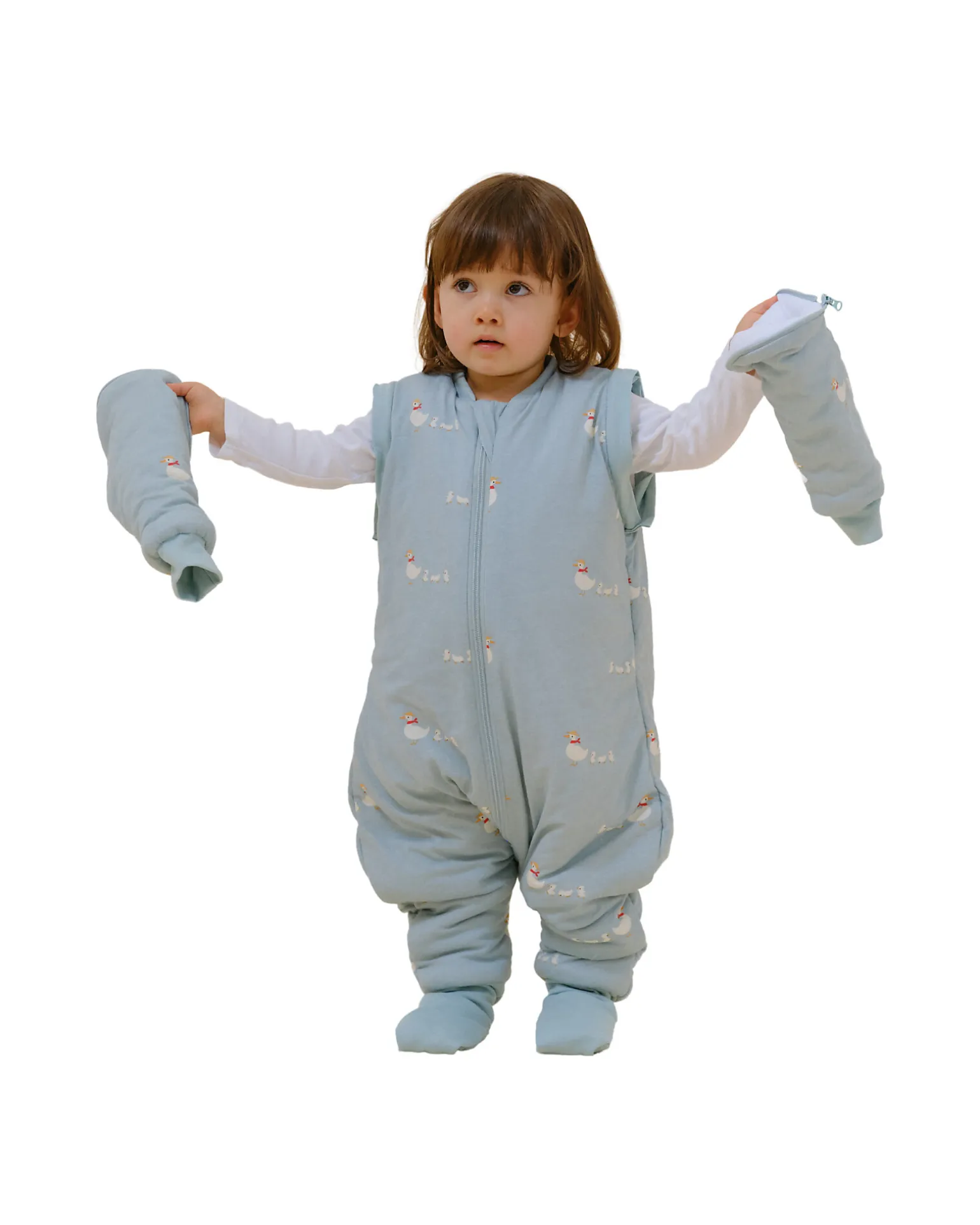 Sacco Nanna con Piedini e Calzini Antiscivolo Incorporati - Maniche Removibili - Duck Family - TOG 2.5 - 2 anni (80-90 cm)