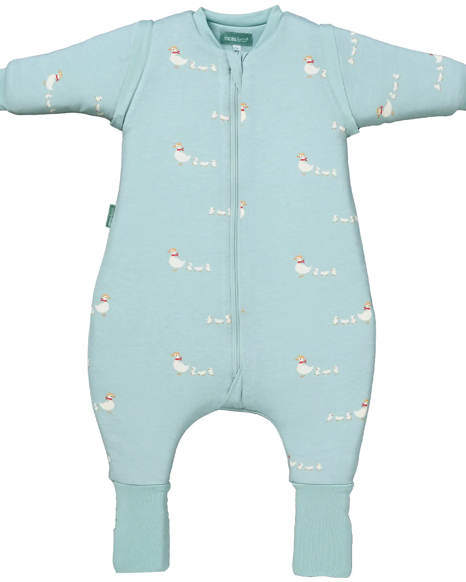 Sacco Nanna con Piedini e Calzini Antiscivolo Incorporati - Maniche Removibili - Duck Family - TOG 2.5 - 2 anni (80-90 cm)