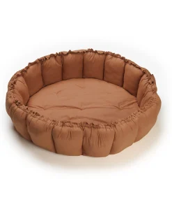 Sacco Portagiochi Bloom - Tappeto Gioco Imbottito e Baby Nest 2 in 1 in 100% Cotone Bio - Tawny Brown