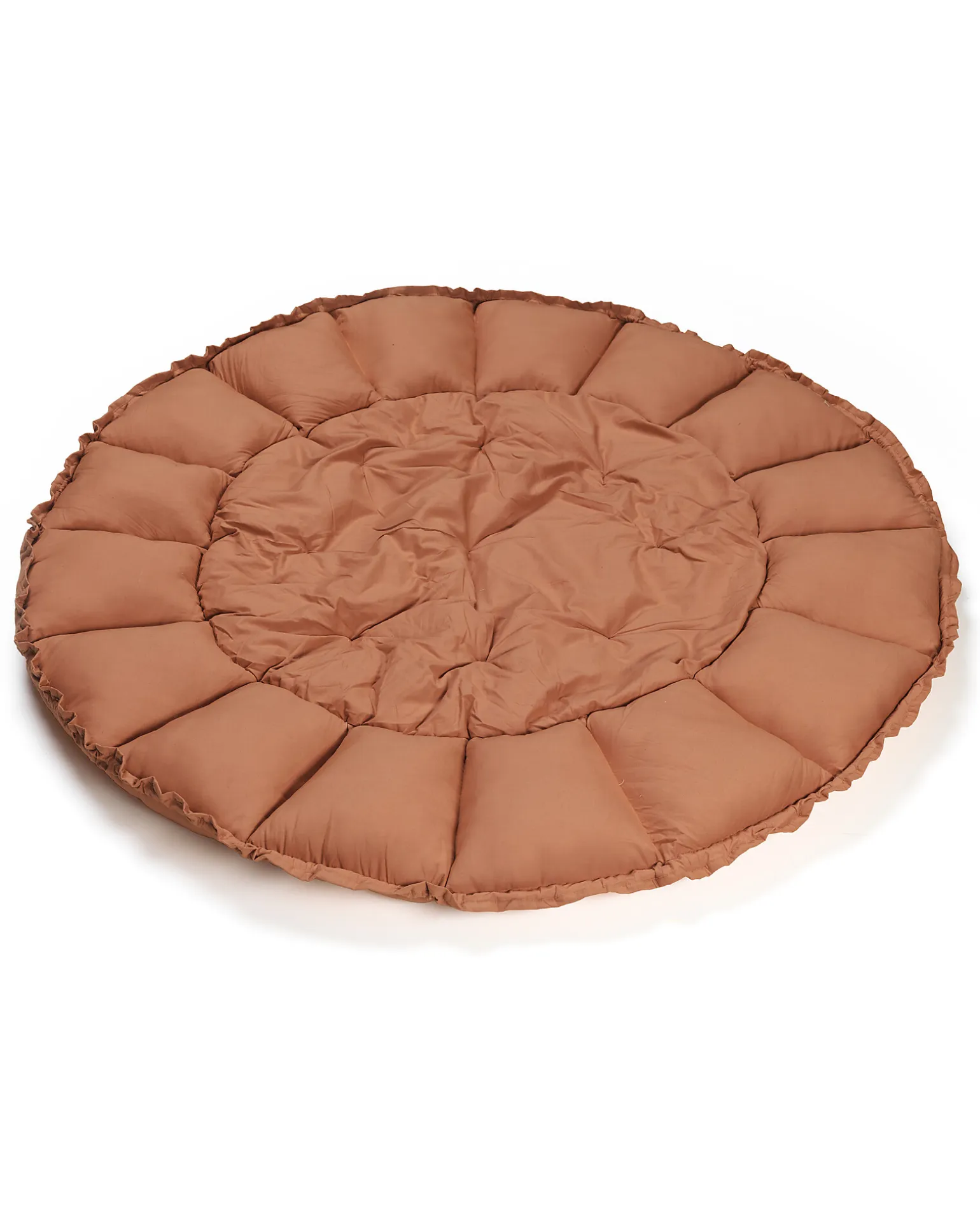 Sacco Portagiochi Bloom - Tappeto Gioco Imbottito e Baby Nest 2 in 1 in 100% Cotone Bio - Tawny Brown