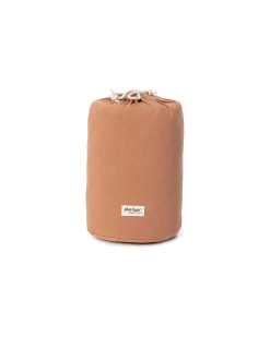 Sacco Portagiochi e Tappeto Gioco Imbottito 2 in 1 Soft Cotone Biologico - Marrone Aranciato