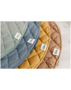 Sacco Portagiochi e Tappeto Gioco Imbottito 2 in 1 Soft Cotone Biologico - Marrone Aranciato