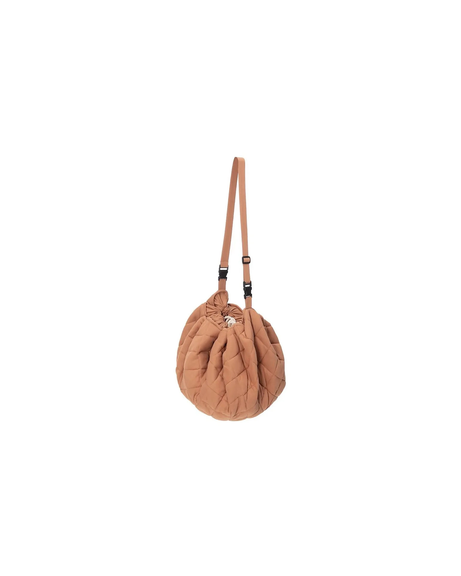 Sacco Portagiochi e Tappeto Gioco Imbottito 2 in 1 Soft Cotone Biologico - Marrone Aranciato